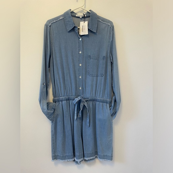Melissa Nepton “Malo” Long Sleeve Short Denim Romper - Picture 2 of 12